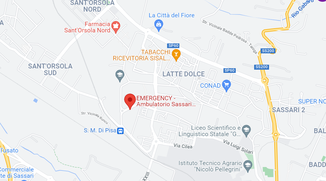 Mappa ambulatorio infermieristico Sassari