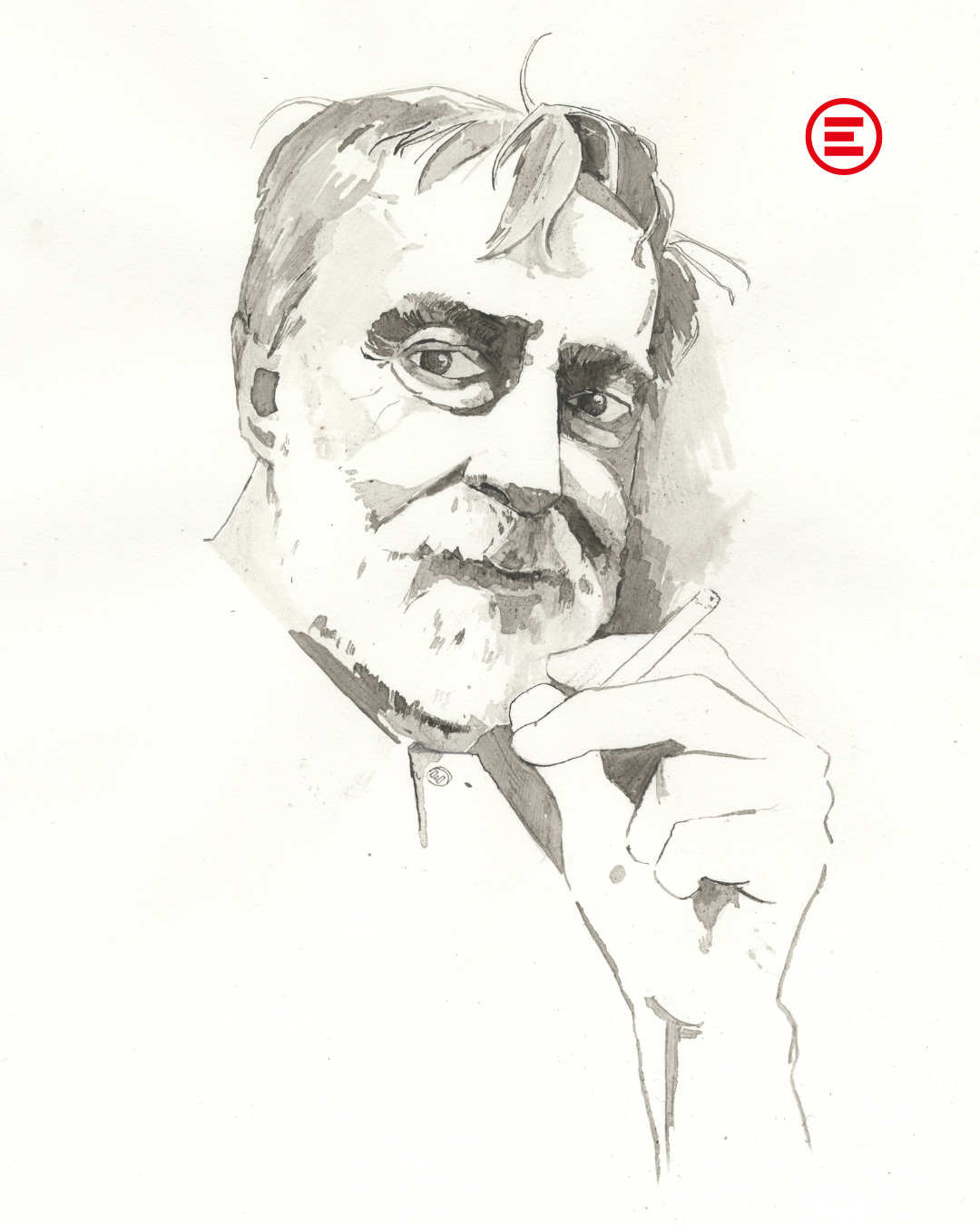 Gino Strada - ritratto disegnato da George Butler